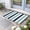 Navy blue turquoise, variant on Black Gray Striped Door Mat Indoor Outdoor, Farmhouse Stripe Art Non Slip Welcome Mat with Rubber Backing, Absorbent Fabric Front Door Mats Entryway Rug for Home Patio Entrance 18"x30"