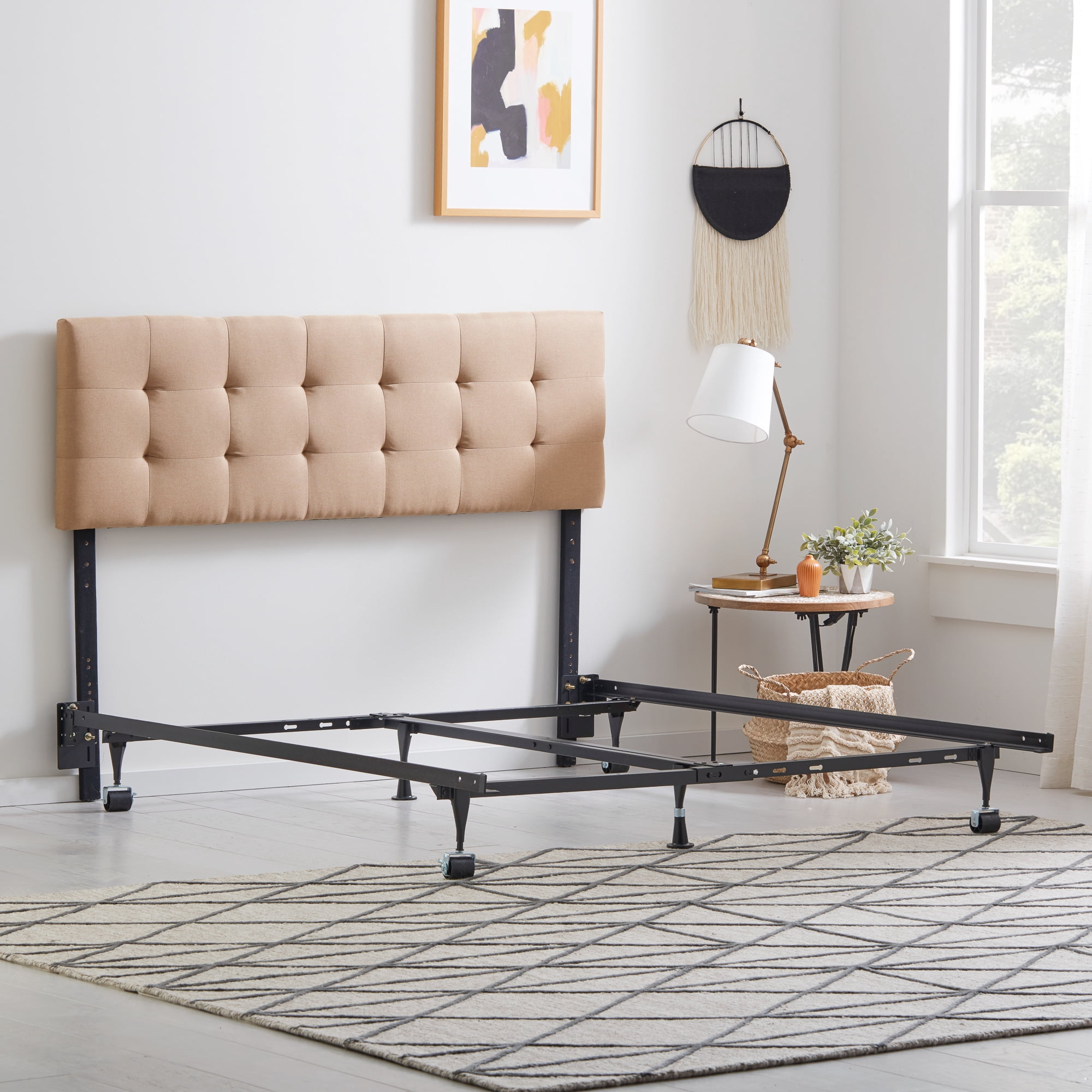 Rest Haven Universal Metal Adjustable Bed Frame with Wheels, Twin - Cal King