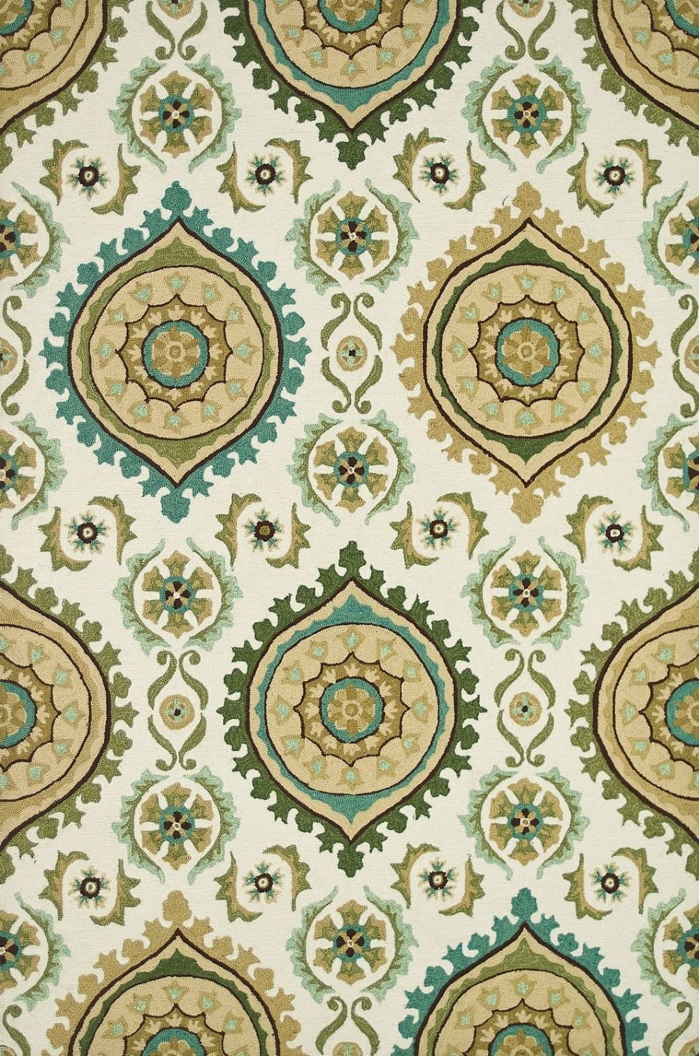 Contemporary Francesca Collection Area Rug In Ivory Aqua And Oval Area Rug In Ivory Aqua And Oval