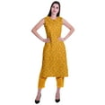 thumbnail image 5 of Moomaya Peter Pan Collar Sleeveless Kurta With Pants 2-Pcs Ethnic Suit Set For Women, 5 of 7