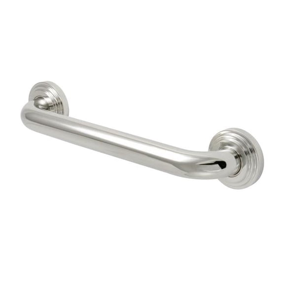 12 in. Milano Decorative Grab Bar, Polished Nickel