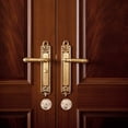 thumbnail image 5 of Uxcell Door Hole Cover Plate Zinc Alloy Wave Round Deadbolt Cover Plate Door Reinforcement Plate for Door Hole Filling Gold Tone, 5 of 6
