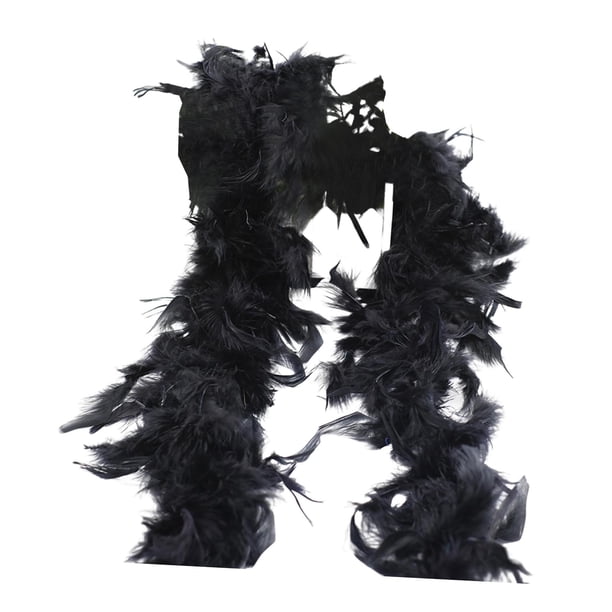 Accesorio de disfraz de plumas, decoración, bufanda de plumas para fiestas de baile Negro
