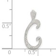 thumbnail image 2 of Silver Polished Textured Letter C Charm Pendant, 2 of 2