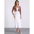 thumbnail image 4 of DARING DIVA Women's Long Sleeve Open Front Velvet Cropped Shrug XS Dusty Pink, 4 of 6