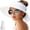 White, variant on Pakyozj Sun Hats for Women Wide Brim Roll-Up Beach Ponytail Hat Packable Foldable Travel Straw Visor