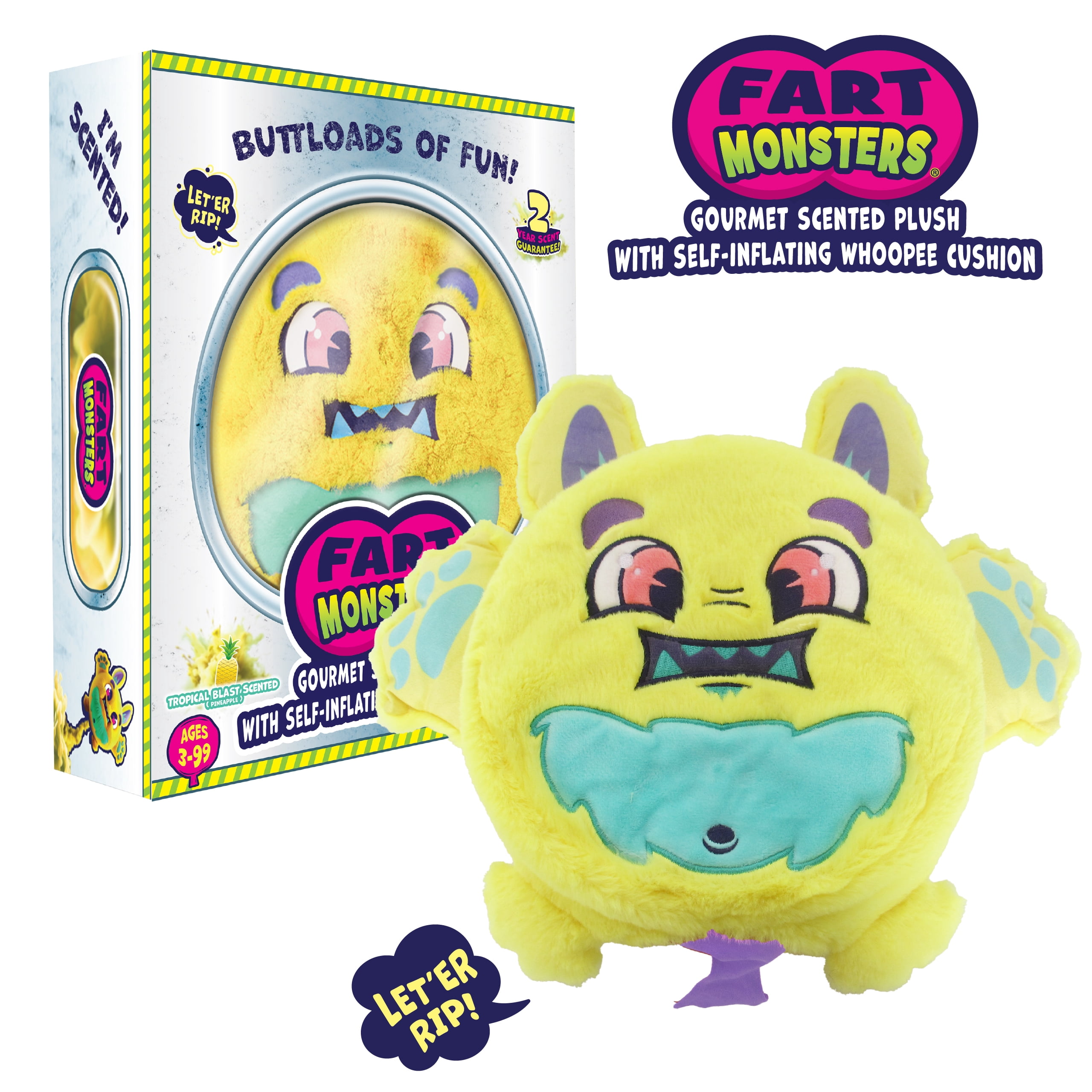 Fart Monsters Cheeky 16″ Scented Plush with Self-Inflating Whoopee