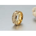 thumbnail image 3 of Punk Vintage Jewelry Two Rows CZ Stone Wedding 14K Yellow Gold Ring for Man Woman, 3 of 9