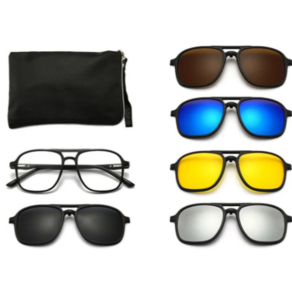 Lentes Urban Boutique TR2333 Retro Piloto 5 Clips Magnéticos Intercambiables