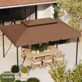 thumbnail image 3 of Resenkos Canopy Replacement Cover, Gazebo Canopy Top Replacement, 13.1' x 9.8' Gazebo Replacement Canopy, Gazebo Top with Double Vented Roof (TOP ONLY), Coffee, 3 of 11