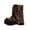 Brown, variant on EKVAHL Women's Buckle Mid‑Calf Boots, Faux Leather Decorative Strap Moto Boots, Chunky Low Heel Round Toe Casual Boots Black