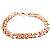 8 1/2 Inch Men's Solid Copper Link Bracelet CB645GAP - 7/16 of an inch wide. Thick and Durable.