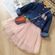 thumbnail image 1 of 2022 primavera otoño 2022 camiseta vaquera con vestido de malla para niña traje de 2 piezas para niños zhangyuxiang unisex, 1 of 2