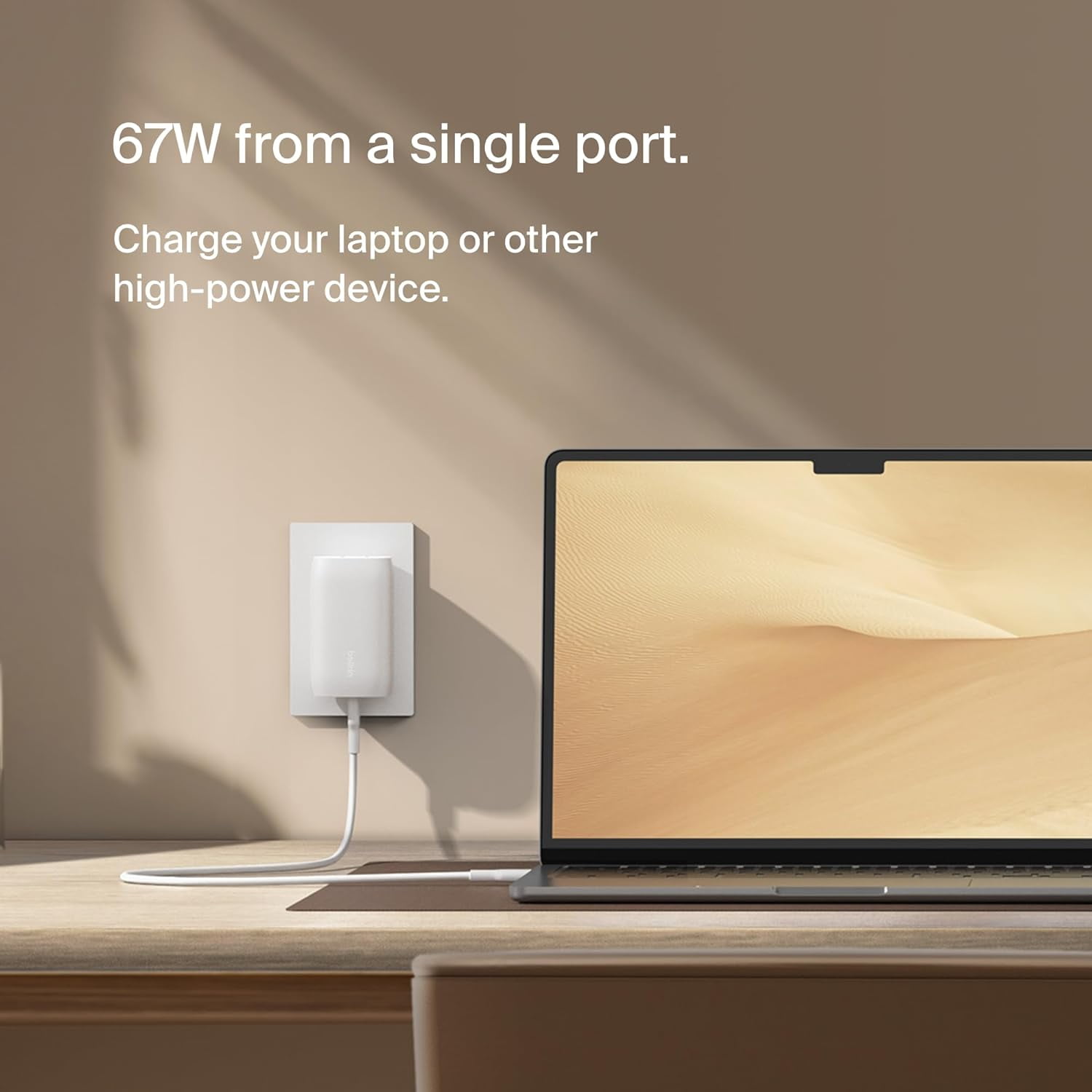 Belkin BoostCharge 3-Port USB-C Wall Charger with PPS 67W, USB-C PD 3.1 Enabled Fast Charging Charger for iPhone 16, MacBook Pro, AirPods, Galaxy, Nintendo Switch 2 & Other PD Enabled Devices - White