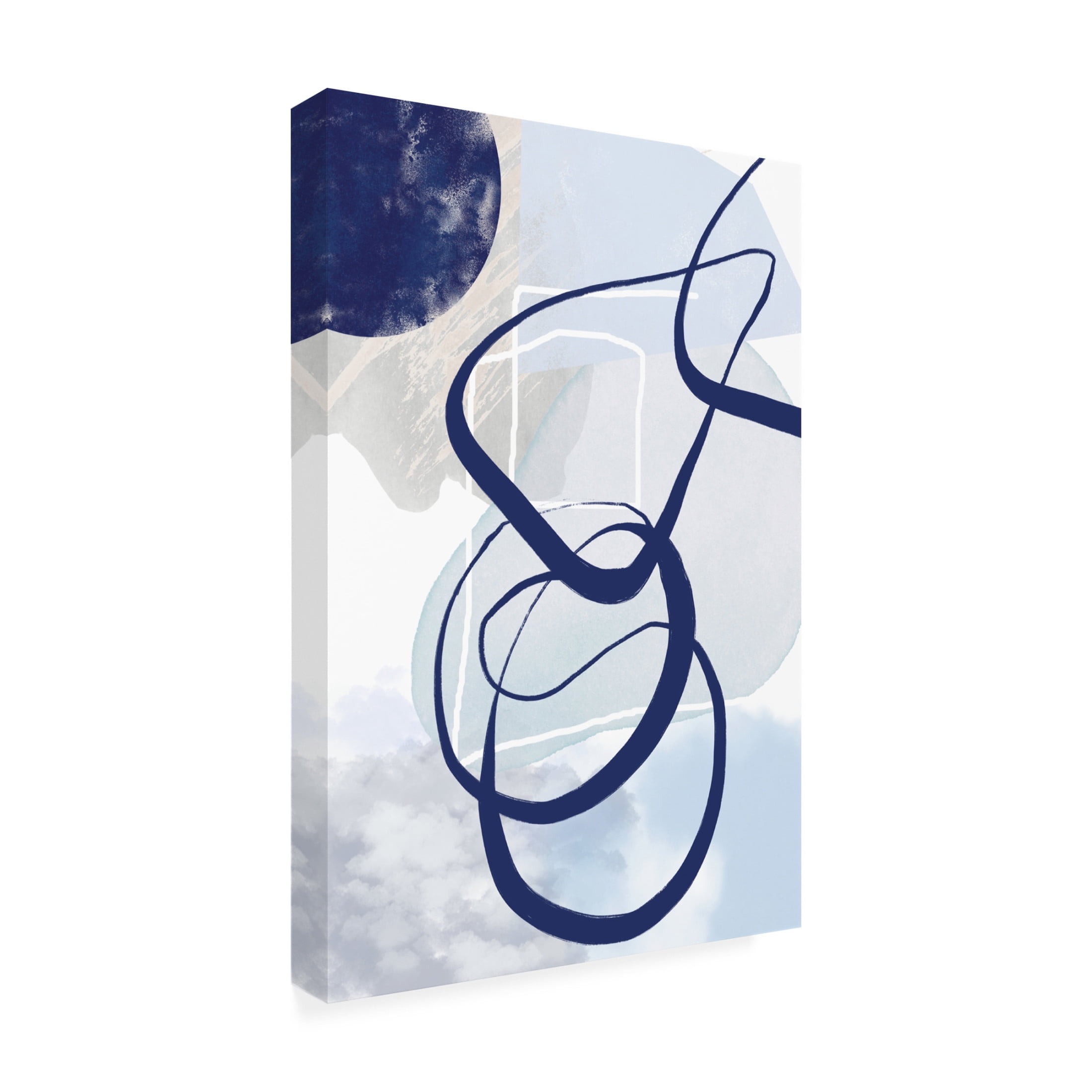 Trademark Fine Art Sally Ann Moss Lines of Blue 2 Canvas Wall Art