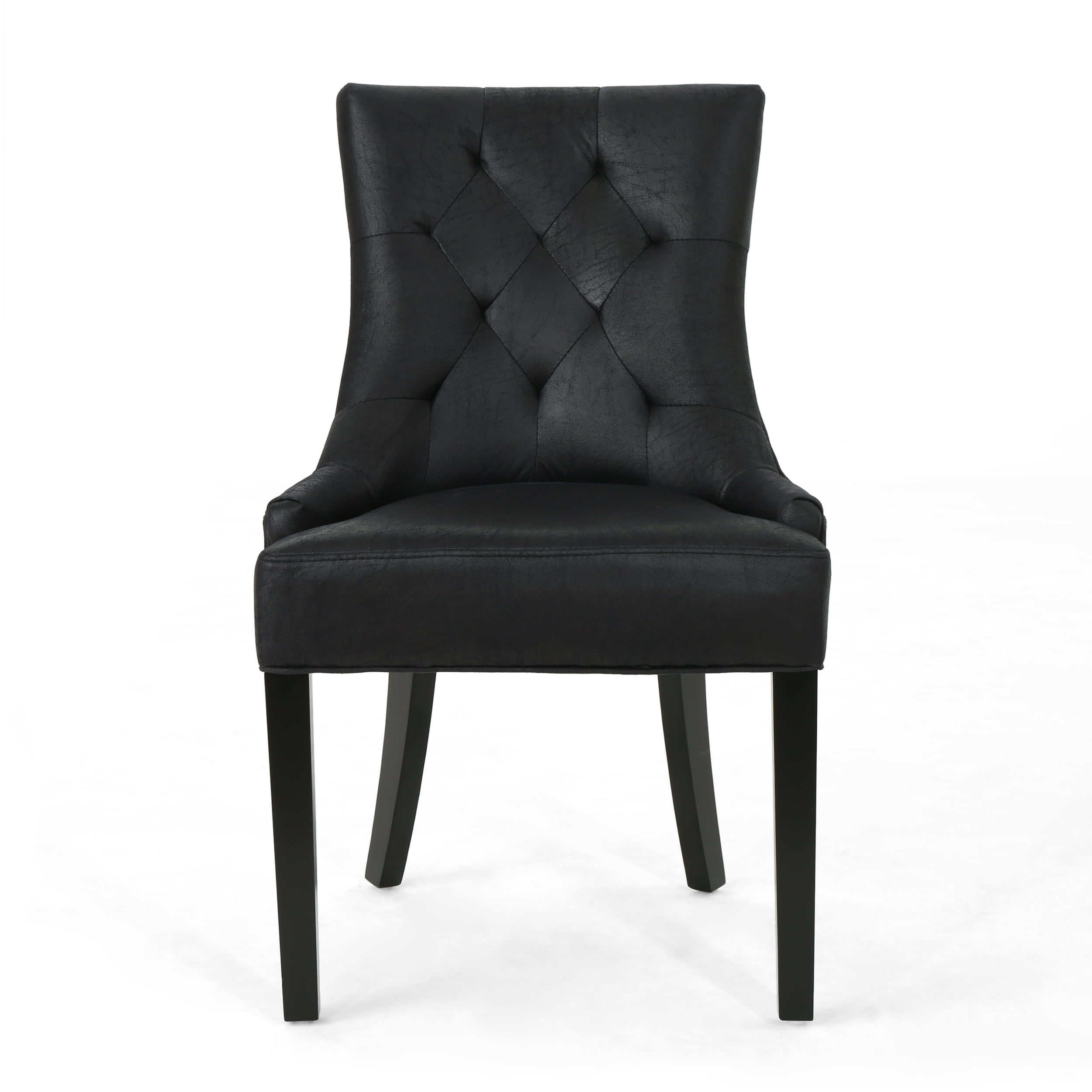 Noble House Tyler Contemporary Microfiber Dining Chairs, Set of 4, Black, Espresso