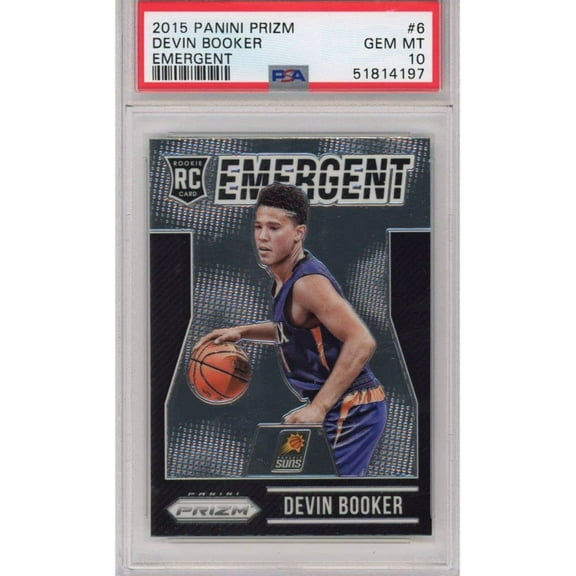 Graded 2015-16 Panini Prizm Devin Booker #6 Emergent Rookie RC Basketball Card PSA 10 Gem Mint