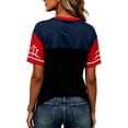 thumbnail image 4 of 2026 Soccer Shirt for Women Usa Soccer Jersey Jersey Color Block V Neck Short Sleeve Raglan Shirts Loose Summer Tees, Black XL, 4 of 4
