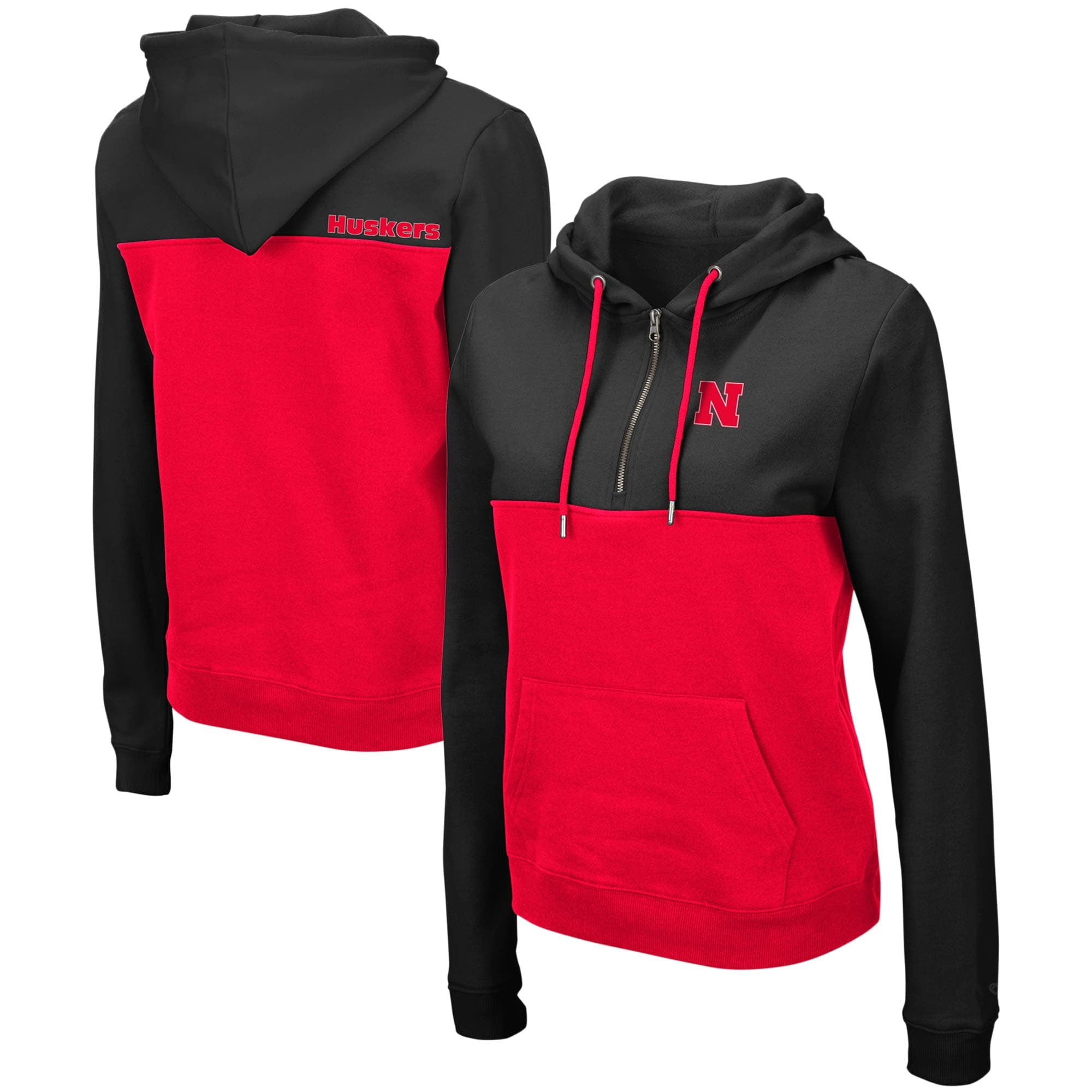 half blue half red hoodie