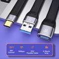 thumbnail image 3 of Data Wire Portable 10Gbps Transmission Line 4K Video Support High Speed Data Transmission Wide Application Lightweight PVC Cable USB-A to USB-C 2, 3 of 7