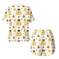 thumbnail image 6 of Rocae Bees and Flowers for Two Piece Sleepwear Pajamas Sets for Women Soft Short-Sleeved Pjs with Lounge Shorts Small, 6 of 9
