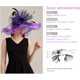 thumbnail image 2 of Women's Kentucky Derby Church Dress Hat Wide Brim Leaf Flower Bridal Shower Hat, 2 of 5