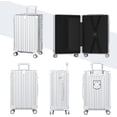 thumbnail image 5 of JaxShark 24‑Inch Hardside Checked Luggage with USB Charging Port & Cup Holder,Silver, 5 of 8