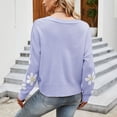 thumbnail image 4 of KALE Cardigan Sweaters for Women Sweater Long Sleeve Print Jumper Knitted Cardigan Loose Preppy Sweater Cardigan Purple, 4 of 7