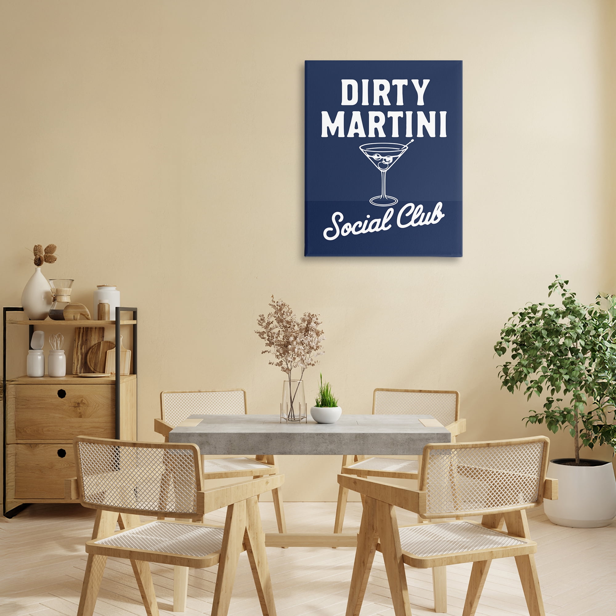 Stupell Industries Retro Dirty Martini Club Canvas Wall Art, design by Lettered and Lined