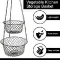 Malmo Hanging Fruit Basket, 3Tier Wire Vegetable Kitchen Storage