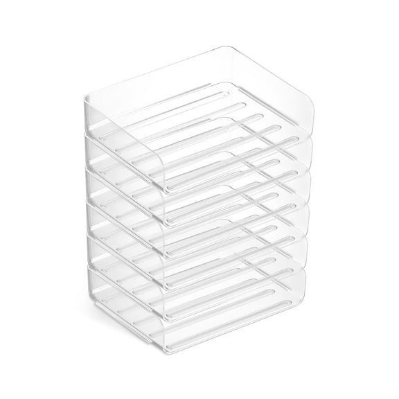 TRU RED Side Load Stackable Plastic Letter Tray Clear 6/Pack (TR61976)