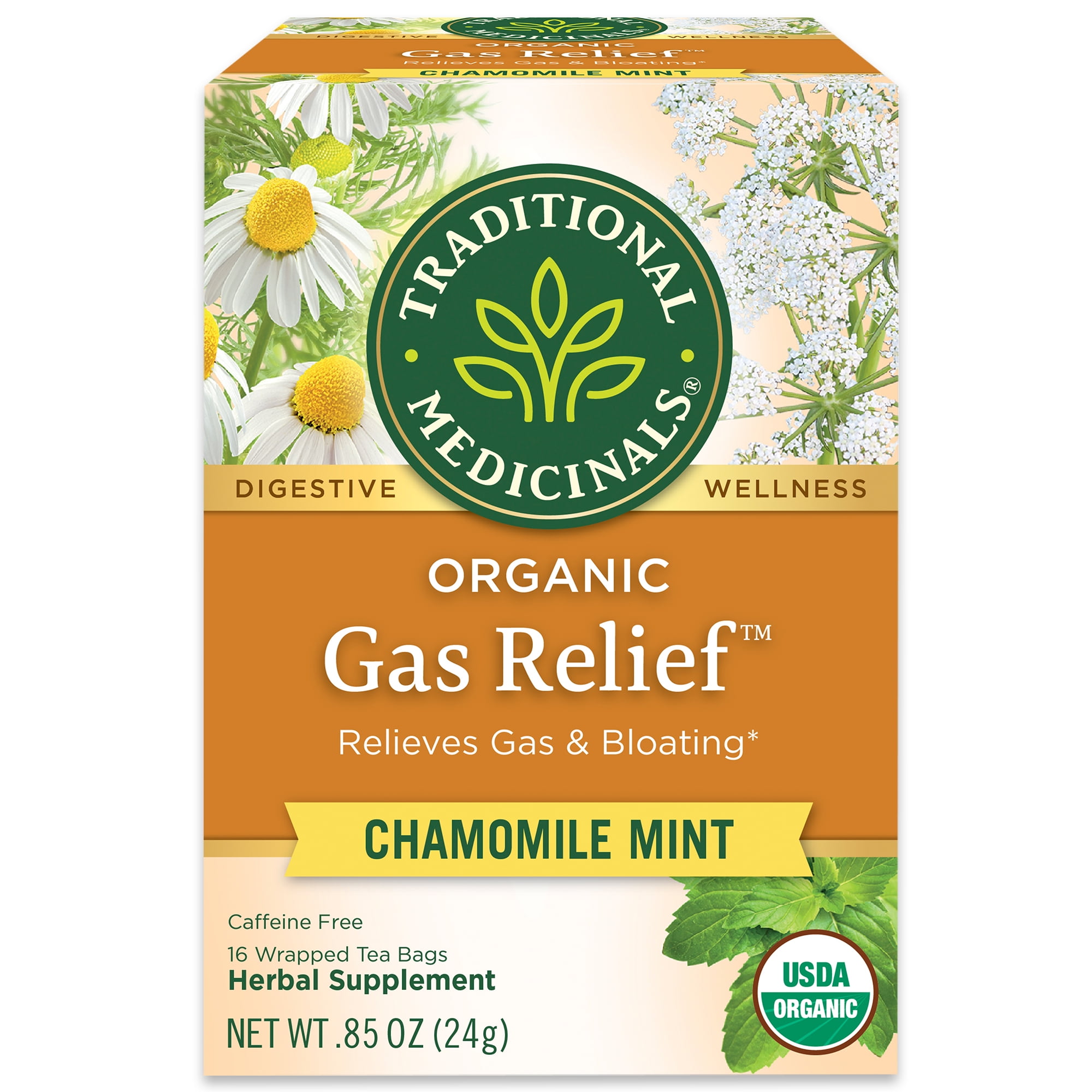 Traditional Medicinals Tea, Organic Gas Relief, Tea Bags, 16 Count