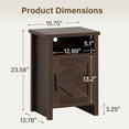 thumbnail image 7 of JUMMICO Farmhouse Nightstand, Modern Bedside Table with Barn Door and Shelf, Rustic End Table Side Table for Bedroom, Living Room (1, Brown), 7 of 7