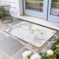 thumbnail image 2 of Marble Grey White Doormat Outdoor Entrance 16"x24", Cracked Rock Greyscale Fake Stone Absorb Moisture Dirt Door Mats, Non-Slip Rubber Backing Floor Mats Indoor, Low-Profile Front Door Rugs, 2 of 9