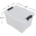 thumbnail image 3 of Pekky 50 Quart Clear Storage Containers/Bins with Lid，Wheels and Latching Handles, Large Rolling Storage Plastic Box Tote(4Packs), 3 of 14
