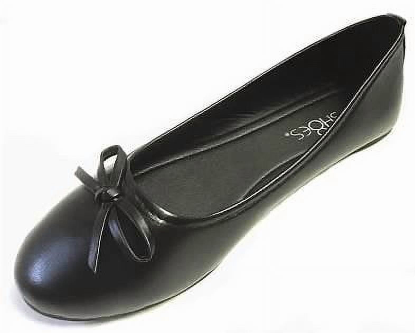 Shoes8teen Womens Ballerina Ballet Flats Shoes Leopard & Solids 8500 Black 8