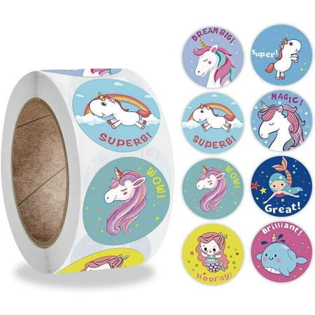 TESNN Reward Stickers for Kids 1inch 500 Pieces Per Roll Unicorn Cartoon  Design Easy Carried Incentive Sticker Supplies for Teachers and Mothers( Unicorn) | Walmart Canada