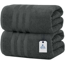 Dan River Bath Sheet 2 pack 35x70 in Quick Drying Oversized Soft Absorbent Cotton Towel - Gray
