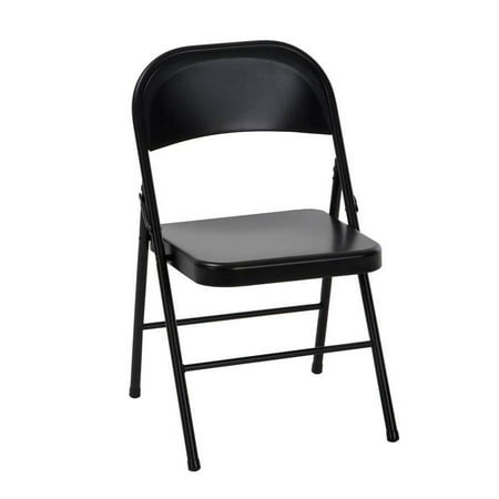Cosco Black Standard Folding Chair with Solid Seat (Indoor)