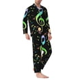 thumbnail image 2 of Balery Music Notes Pijama para Hombre de Dos Piezas con Manga Larga, Conjunto de Dormir y Descanso Suave con Bolsillos-XX-Large, 2 of 7