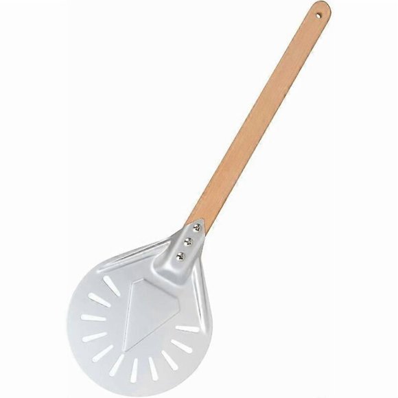 Perforated Pizza Peel, Aluminum Pizza Shovel, Pizza Server, Wooden Handle