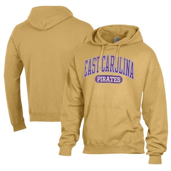 Men's Comfort Wash  Gold ECU Pirates Lightweight Fleece Pullover Hoodie