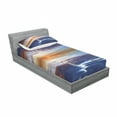 thumbnail image 3 of Nature Bedding Set with Sheet & Covers, Thunder over the Sea with Reflections Storm Theme Mother Earth Theme Image, Printed Bedroom Decor 2 Shams, 4 Sizes, Orange Blue, by Ambesonne, 3 of 3