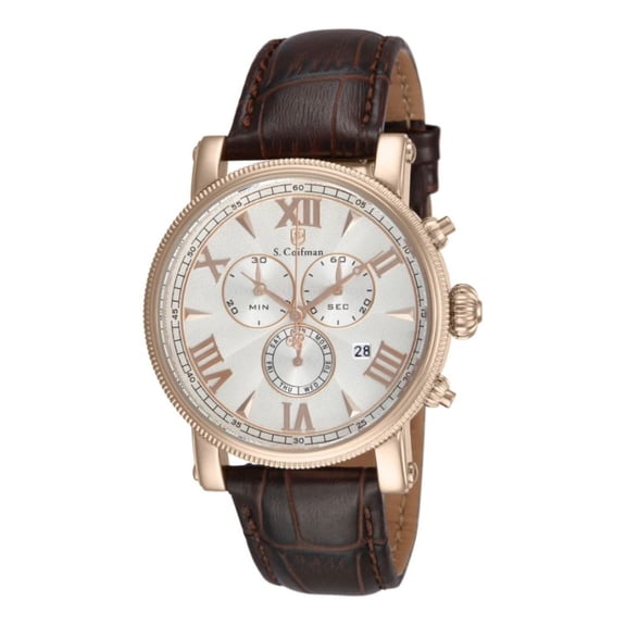 S. Coifman Heritage Men's Silver/White Dial Quartz Chronograph Watch SC0301