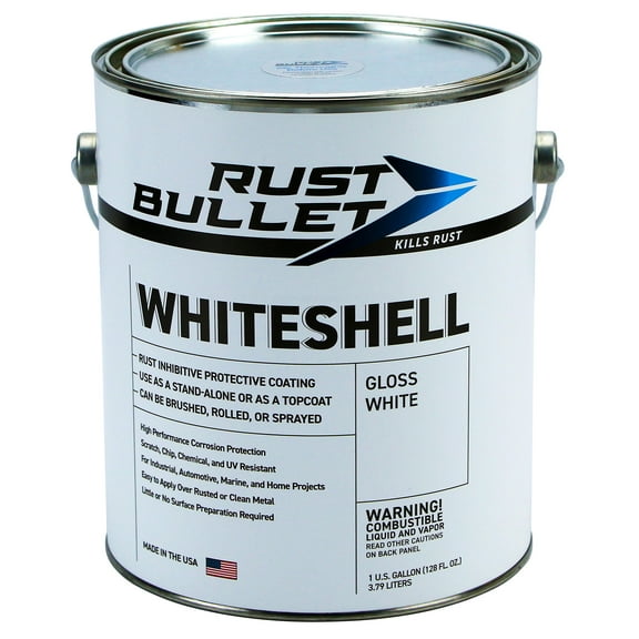 Rust Bullet - WhiteShell Gloss White Protective Coating and Topcoat - Gallon