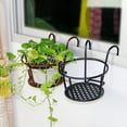thumbnail image 1 of Plant Shelf Easy-Installation Multi-Use Iron Fence Balcony Hanging Flower Basket Home Decoration, 1 of 9