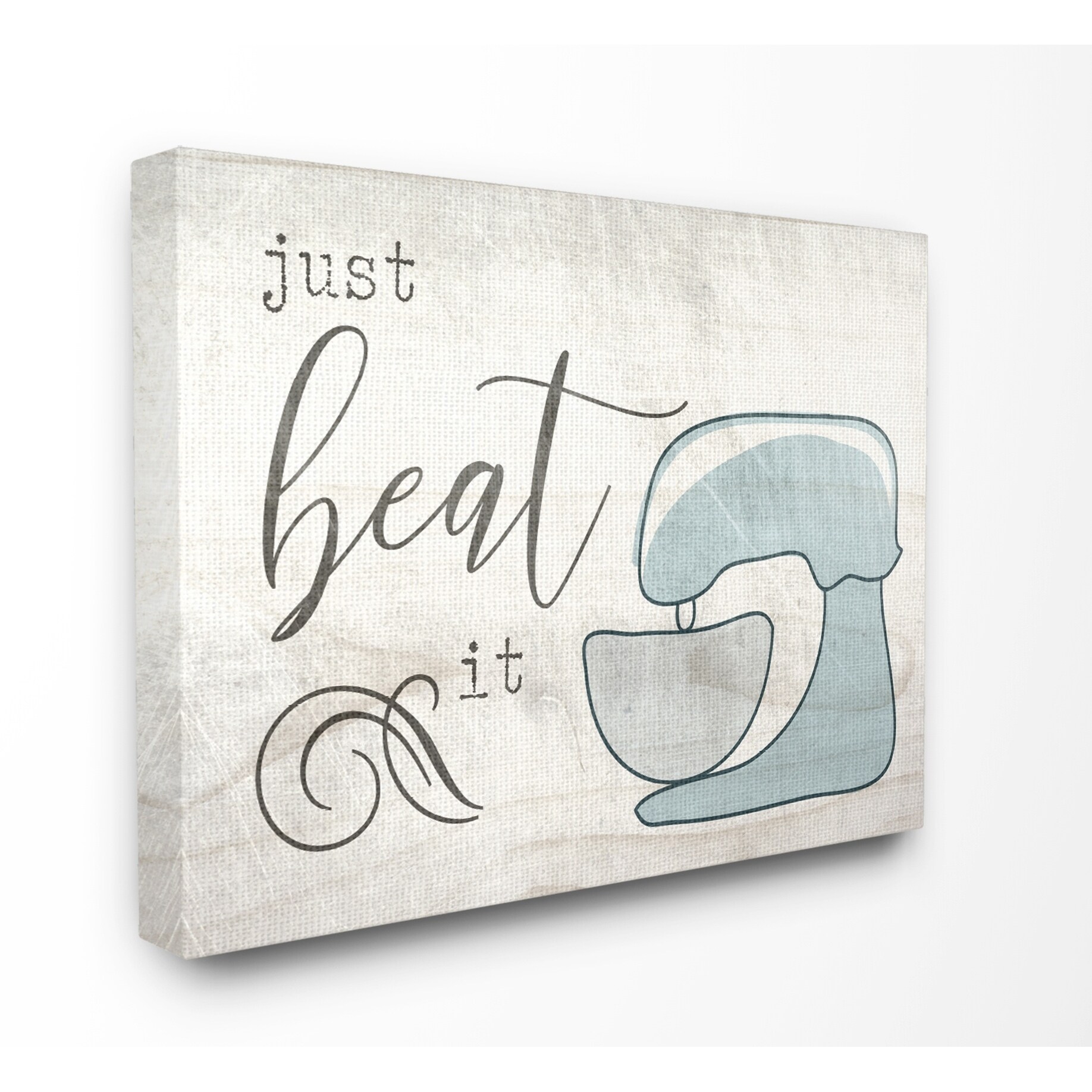 Stupell Industries Just Beat it Egg Beater Novelty Painting Gallery Wrapped Canvas Art Print Wall Art, 16 x 20