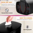 thumbnail image 5 of FASCK 13 Gallon/50 L Garbage Can Kitchen Trash Can with Lid for Office Bedroom Bathroom Step Trash Bin Fingerprint-Proof Brushed Stainless Steel 13 Gallon / 50 Liter,Black, 5 of 7
