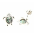 thumbnail image 2 of 925 Sterling silver Hawaiian honu sea turtle abalone shell paua post earrings, 2 of 3