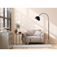 thumbnail image 2 of Adesso Wilder 77" 2-Light Travertine & Black Arc Floor Lamp with Black Metal Dome Shade, 2 of 8